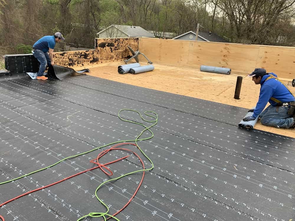 Flat roof installation