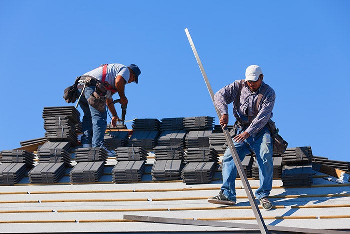 Roof installation in progress